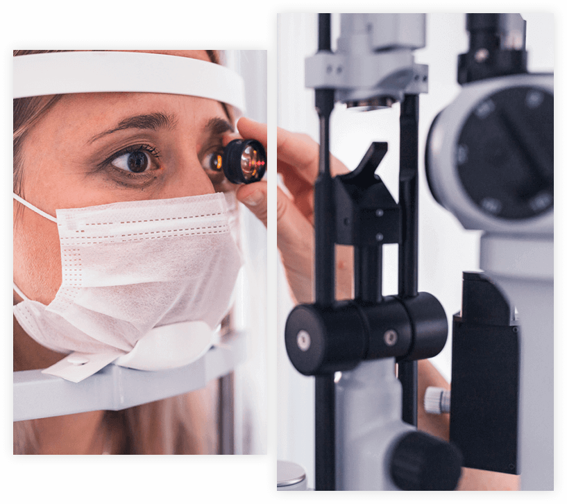 woman getting an eye exam 