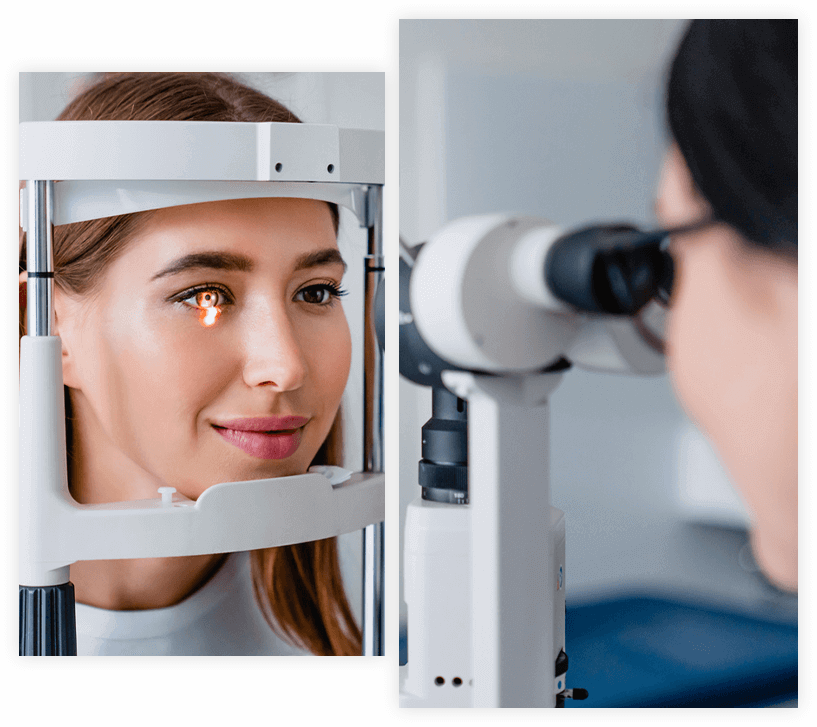 woman getting an eye exam 
